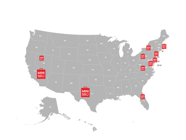 Map of Miniso Canada Expansion